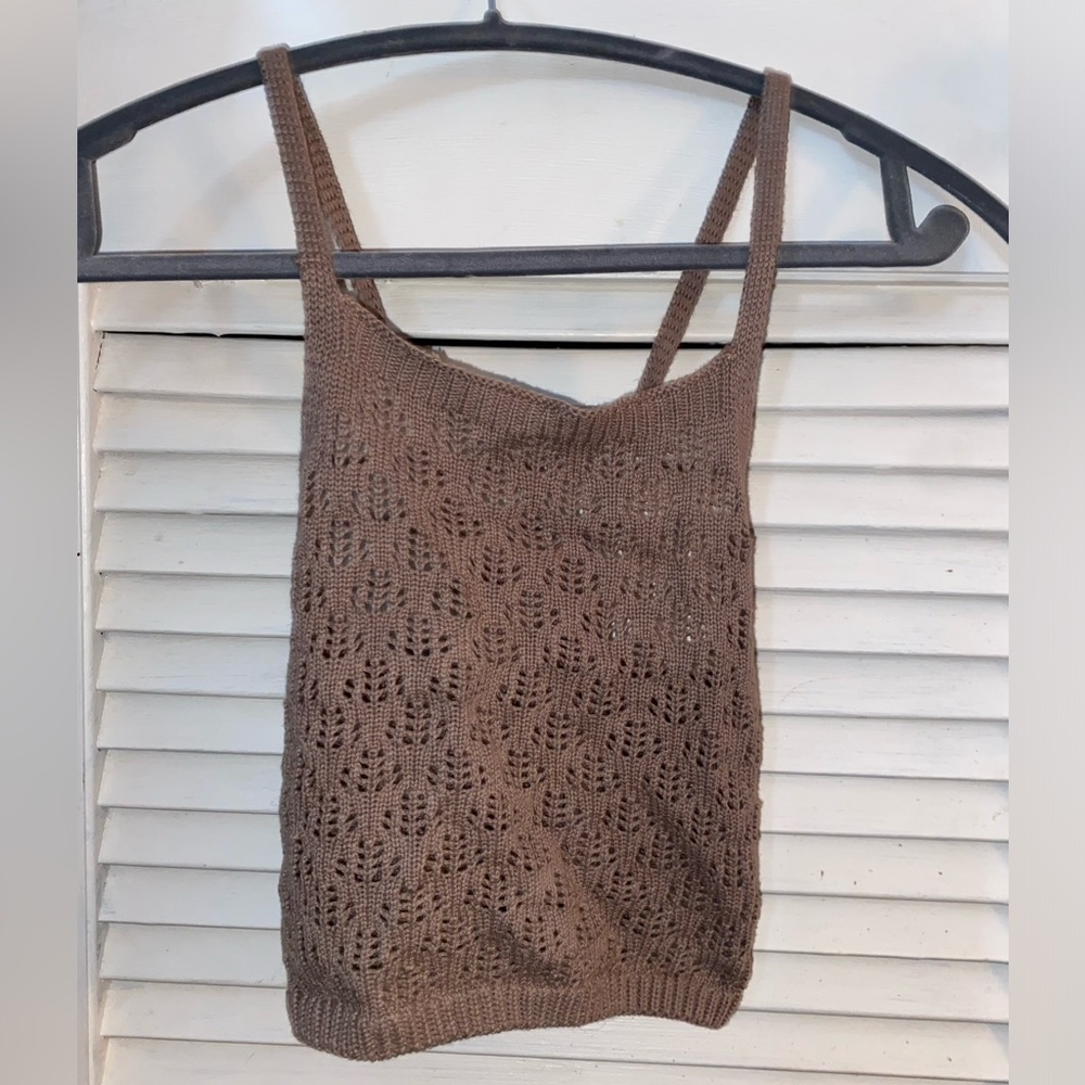 Brown knit tank top